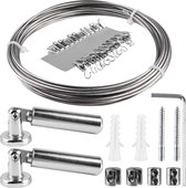 Lot De 4 Corde Photo Mural Accroche Cable De 2 M X 1,5 Mm Avec 48 Aimants Boucle De Câble En Acier Inoxydable Pour Photo Pour Accrocher Des Photos Des Cartes Postales Et Plus Encore P 181325