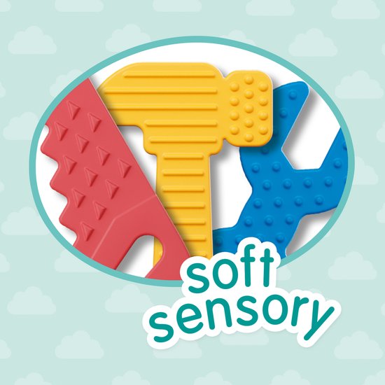 SES Creative - Tiny Talents - Sensorisch speelgoed gereedschap - Montessori - bijten, voelen, sabbelen, spelen - verschillende texturen - baby speelgoed van Merkloos — afbeelding 3