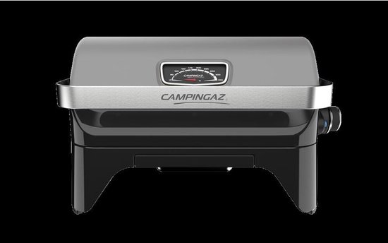 Campingaz Attitude 2go CV BBQ - Draagbare Gas barbecue - voorgemonteerde outdoor grill - werkt op een Campingaz ventielcartouche - tafel barbecue met ingebouwde thermometer - draagbare barbecue met vaatwasserbestendige onderdelen - grijs/zwart