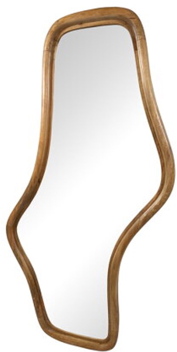 MySons Spiegel Wavy mangohouten lijst 121x62 cm - Naturel