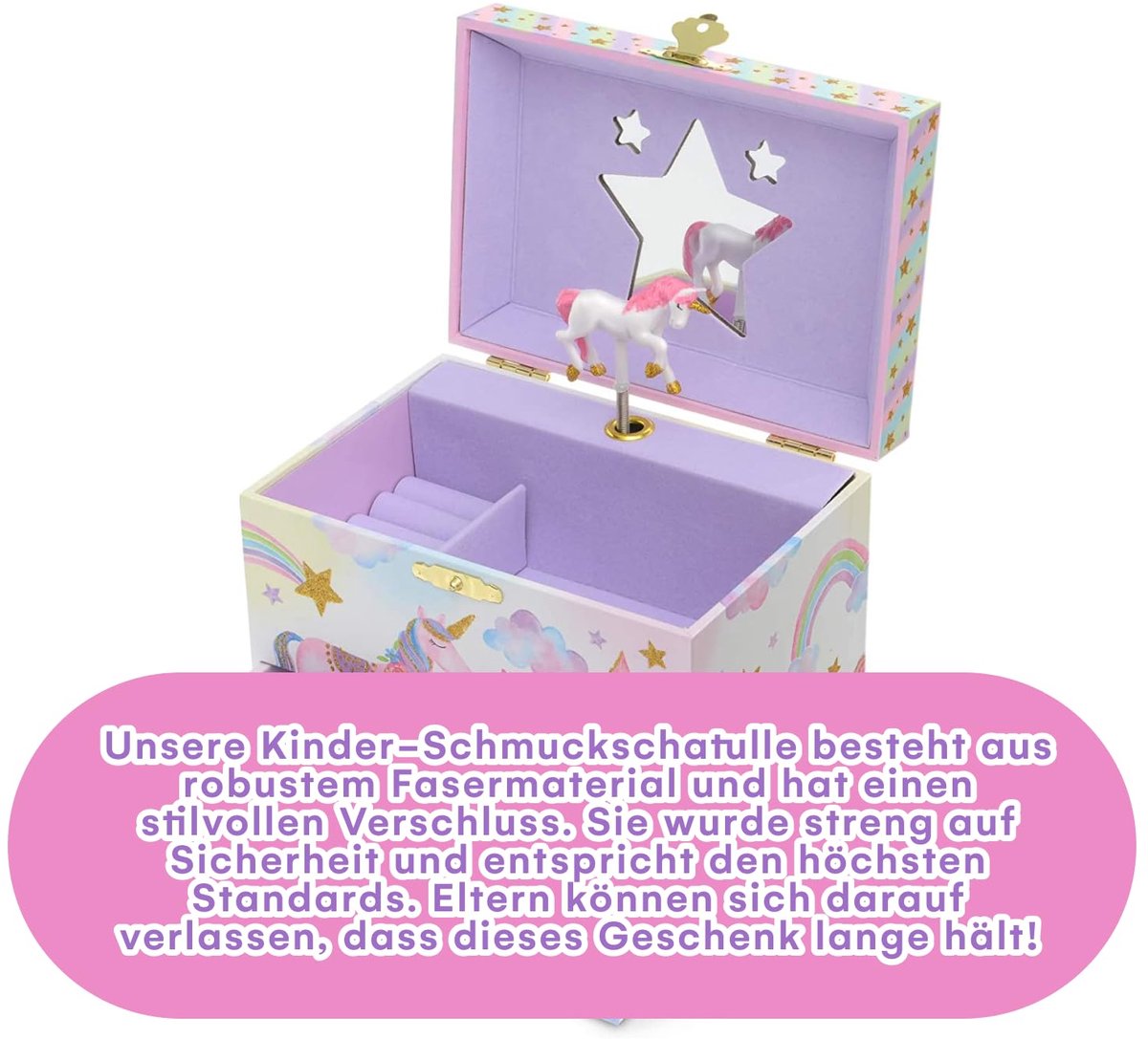 Jewelkeeper® Little Girls Unicorn Music Box & Jewellery Set - 3 Unicorn Gifts For Girls 800265944282
