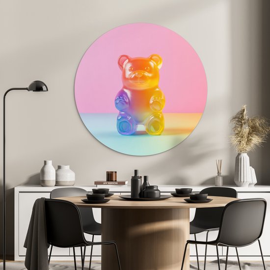 WallCircle® Wandcirkel 90x90 cm - Muurcirkel Pastel - Snoep - Muurdecoratie woonkamer - Wanddecoratie keuken - Kamer decoratie accessoires - Ronde schilderijen