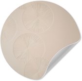 WallCircle® - Cercle de papier peint 50x50 cm - Stickers muraux Japandi - Beige - Moderne - Cercle mural salon - Cercle mural chambre - Décoration de chambre autocollante - Accessoires de Décoration murale