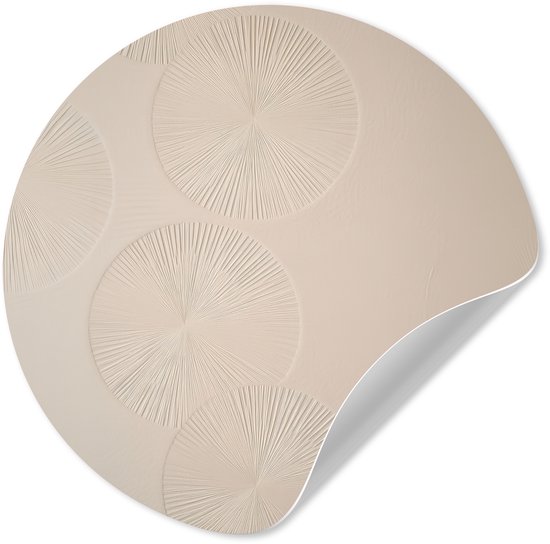 WallCircle® - Behangcirkel 50x50 cm - Muurstickers Japandi - Beige - Modern - Muurcirkel woonkamer - Wandcirkel slaapkamer - Kamer decoratie zelfklevend - Muurdecoratie accessoires