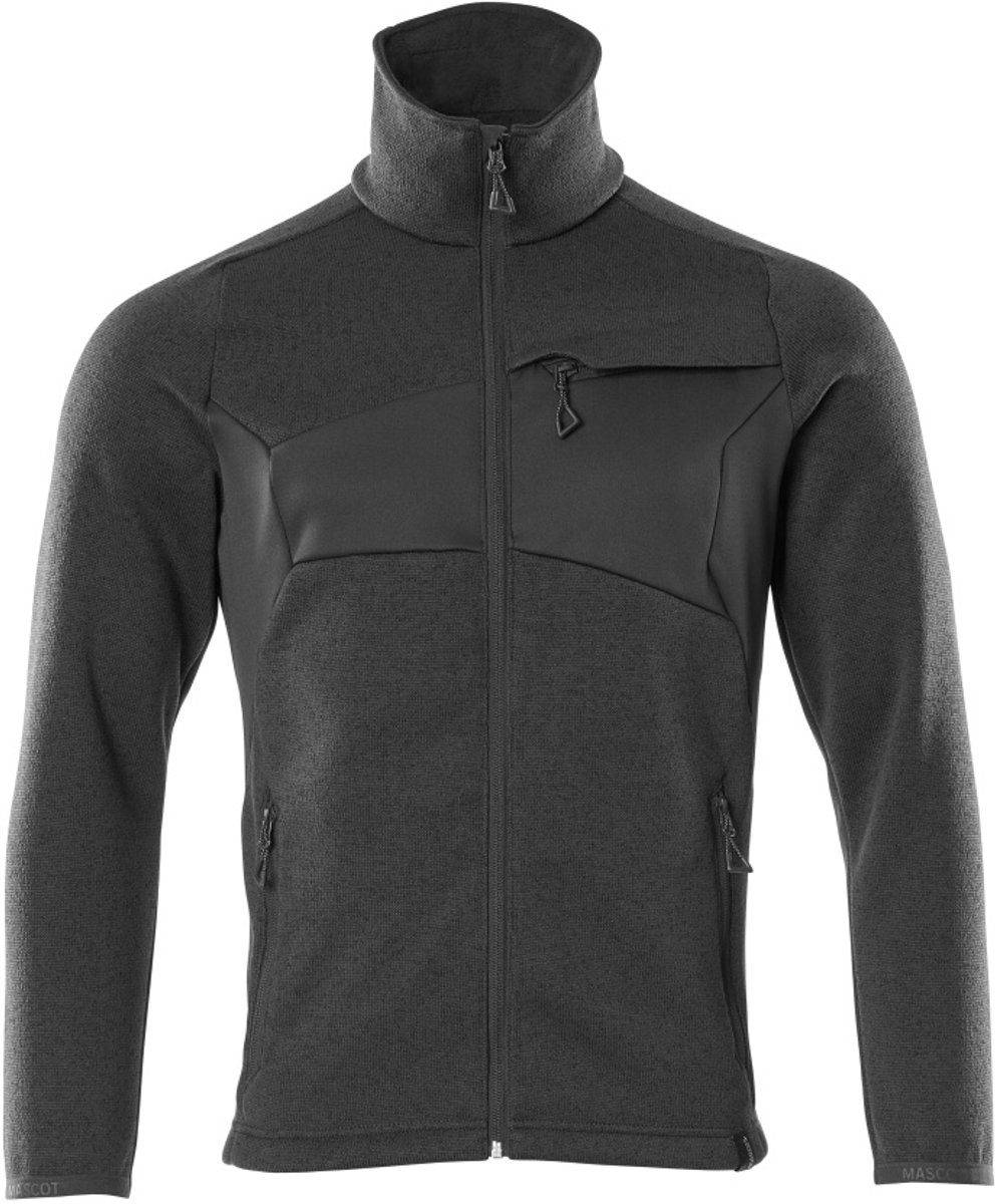 Mascot Accelerate Gebreide trui met rits 18105-951 - Zwart - 4XL