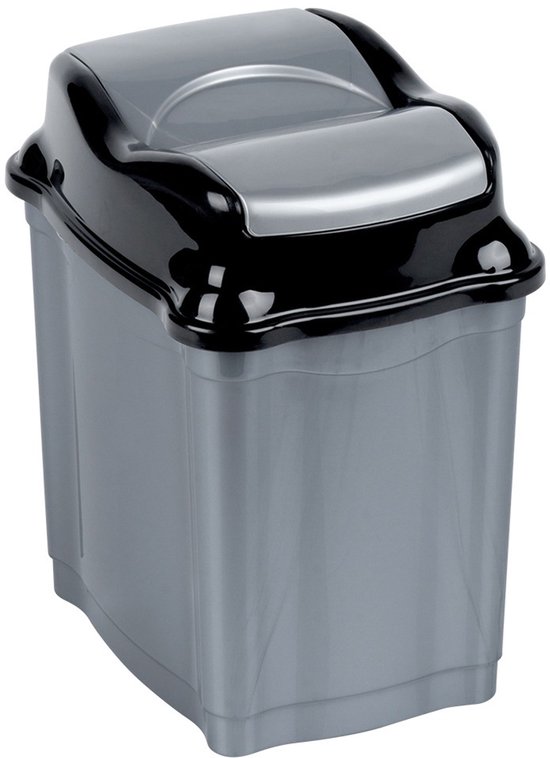 Prullenbak Plastic Grijs 5 l - Afvalmand - Afvalemmer