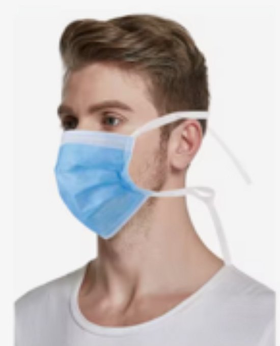 100x beschermende mondkapjes - blauw - niet medisch - beschermmaskers / stofmaskers