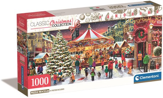 Clementoni - Puzzel - 1000 Stukjes - Panorama Kerst Collectie 2024 - Puzzel Voor Volwassenen