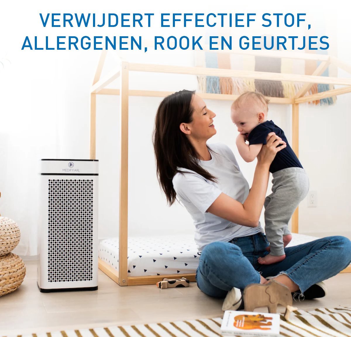 Medify Air MA-40 Luchtreiniger – 288 m³/u Air Purifier – HEPA H13 Filter & Touchscreen – Nachtmodus – Luchtfilter tegen Hooikoorts, Allergieën & Huisstofmijt – Wit — afbeelding 2