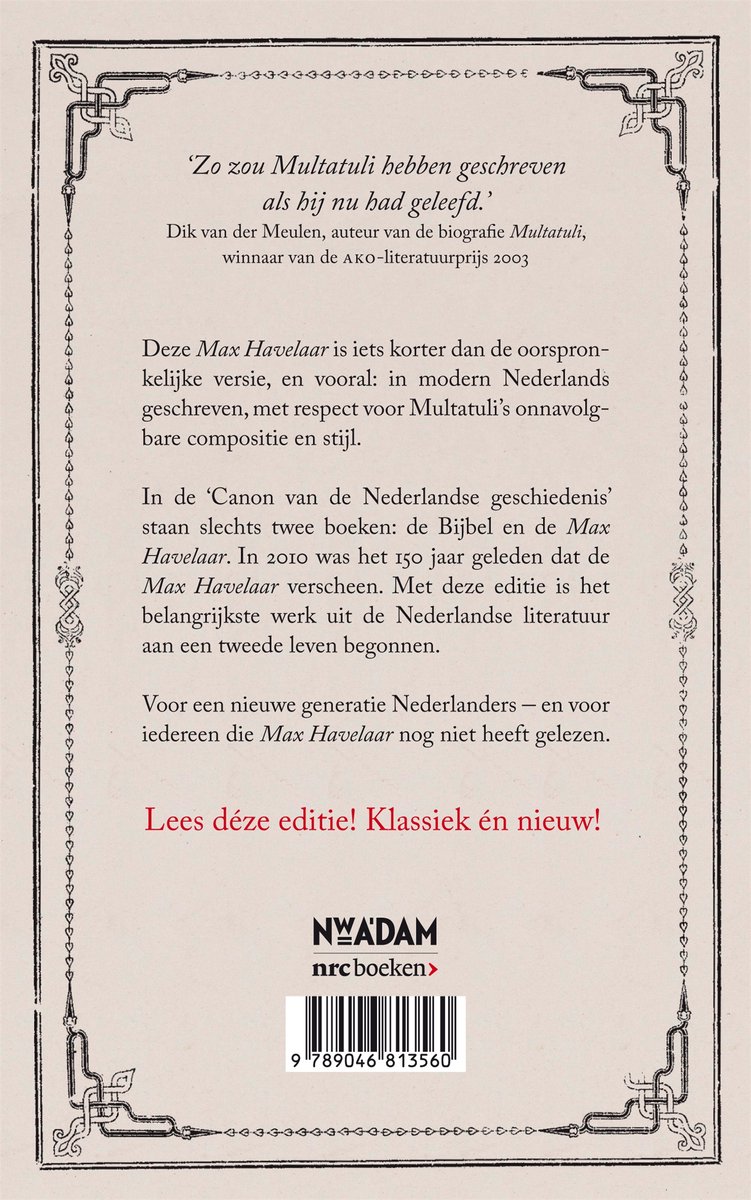Max Havelaar - back cover