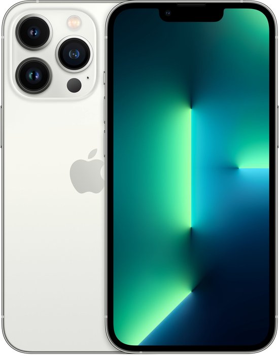 iPhone 13 Pro 6.1″ 128GB Zilver 5G Dual SIM iOS 15 A15 Chip Drievoudige 12MP Camera Wi-Fi 6 NFC