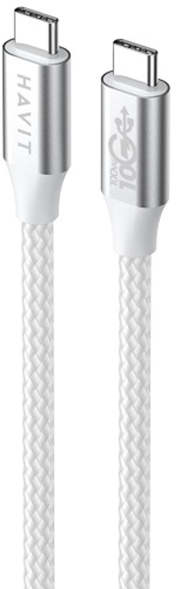 Havit 6939119066758 USB-kabel 1 m USB C Grijs, Wit