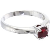 Behave - Ring - Bague argentée avec pierre rouge - Sans nickel - Design intemporel