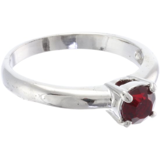Behave - Ring - Bague argentée avec pierre rouge - Sans nickel - Design intemporel