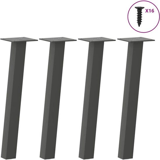 Salontafelpoten 2 st X-vormig 28x(42-43) cm staal antraciet kopen