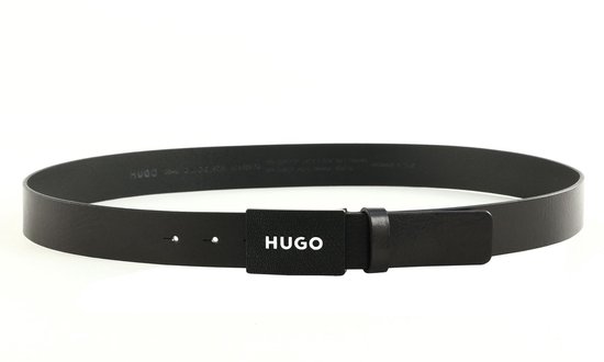 HUGO Cuir Ceinture Gilao Sz35 Leather Belt W105 Black Noir