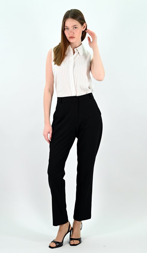 YesMooi - Straight-Leg Broek - Zwart - L (40) - Dames Broek