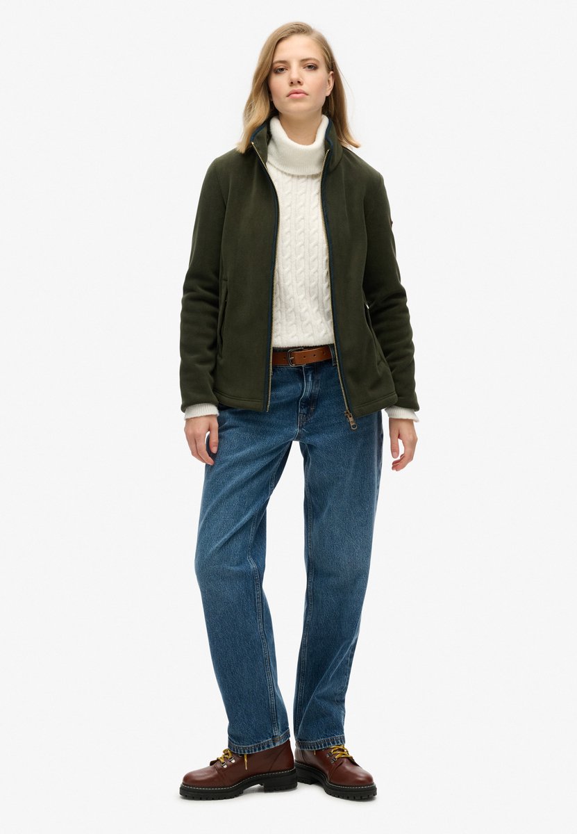 Superdry Estate fleece met volledige rits Dames Truien Groen
