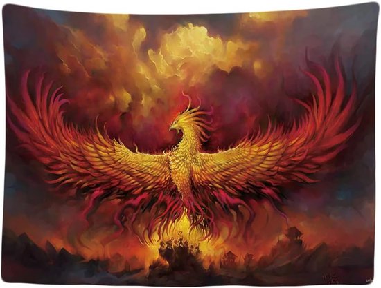 Ulticool - Phoenix Phoenix Fire Power Mythologie grecque - Tapisserie - 200x150 cm - Groot tapisserie - Affiche
