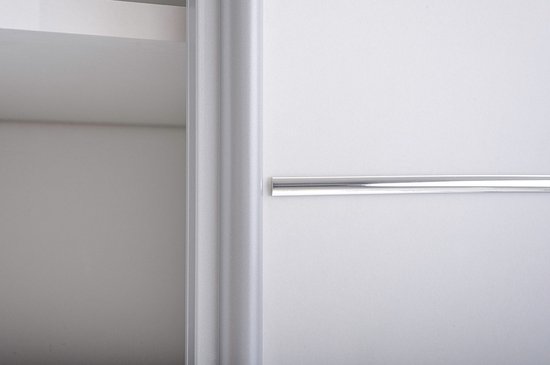 Schuifdeurkast LARA 06 – 2-deurs kledingkast, legplanken en kledingroede – modern design – 150x200x61 cm - LARA 06 (Sonoma + Wit)