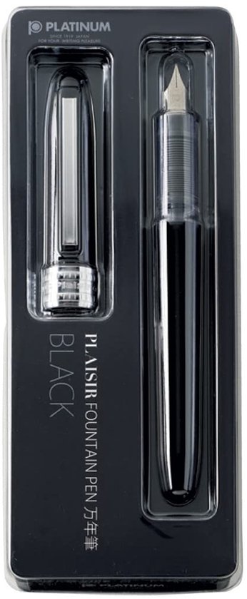 Platinum Japan - Stylo Plume Plaisir - FINE - Stylo plume - Zwart - Plume : fine 03 - Avec recharges supplémentaires Rouge