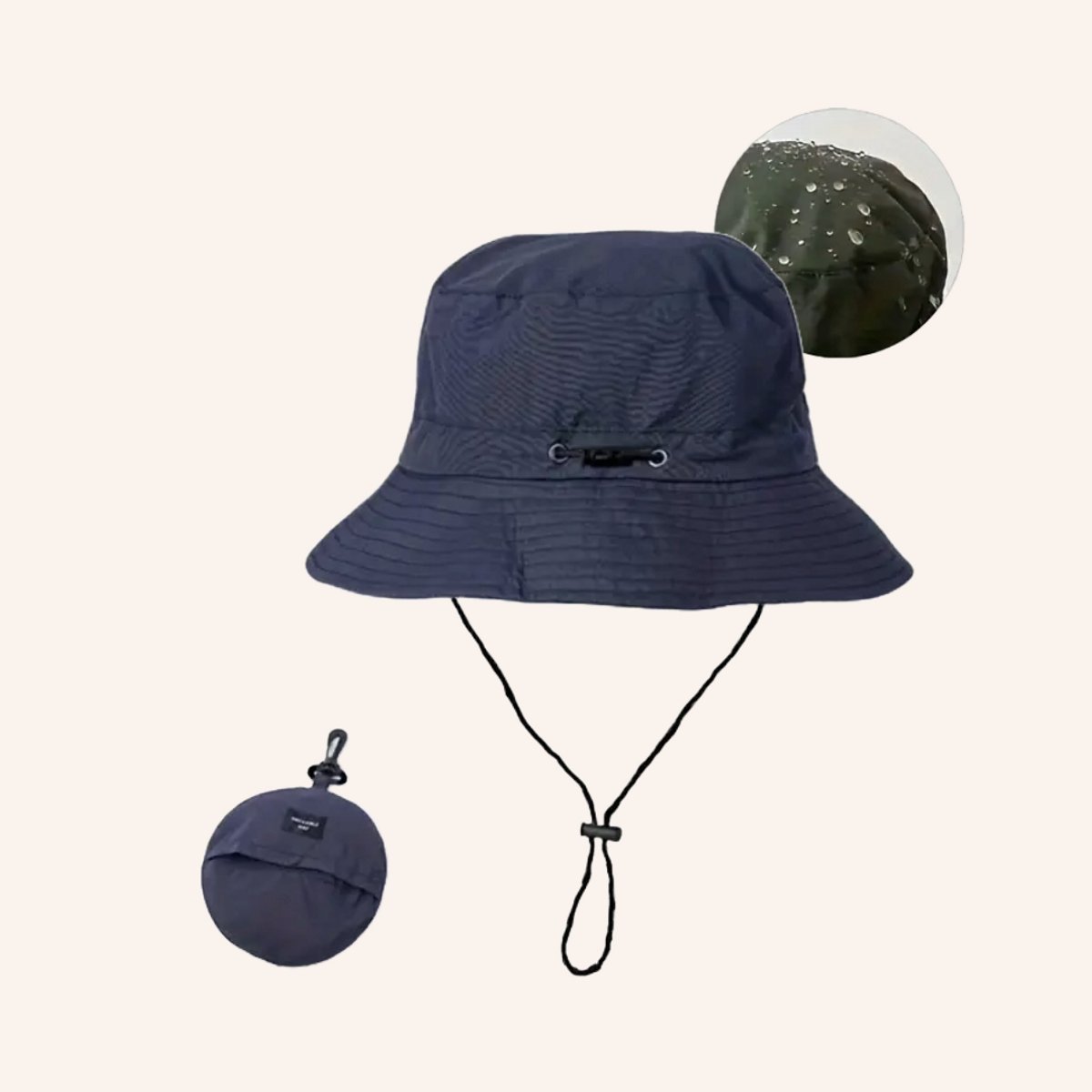 Flipflop Club® Waterproof Bucket Hat | Navy Packable Vissershoedje | UV Bescherming | Accessoires voor festival | Regen Hoedje | Vissershoed | Unisex | Visser Cap | Sun Hat | Zonnehoedje | Safari Hoed | Kamperen | Camping