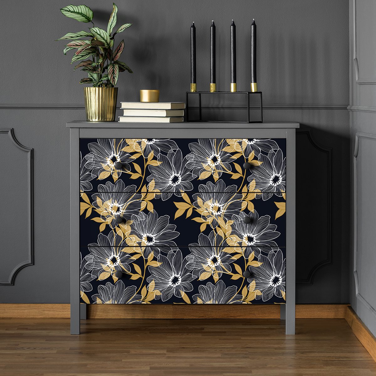 Ambiance Sticker Nara tropische meubelsticker, 40 x 60 cm Multi color