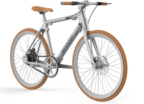 Sharp Milano RS08 e-bike 7Ah 1sp beltdrive naked bike zilver riemaandrijving 28 inch 53cm van Sharp — afbeelding 2