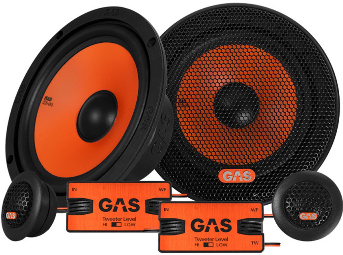 Gas Audio Power Gas Mad Level 2 Component Kit 6.5 voor Auto Geluidssystemen en Hoogwaardige Geluidskwaliteit
