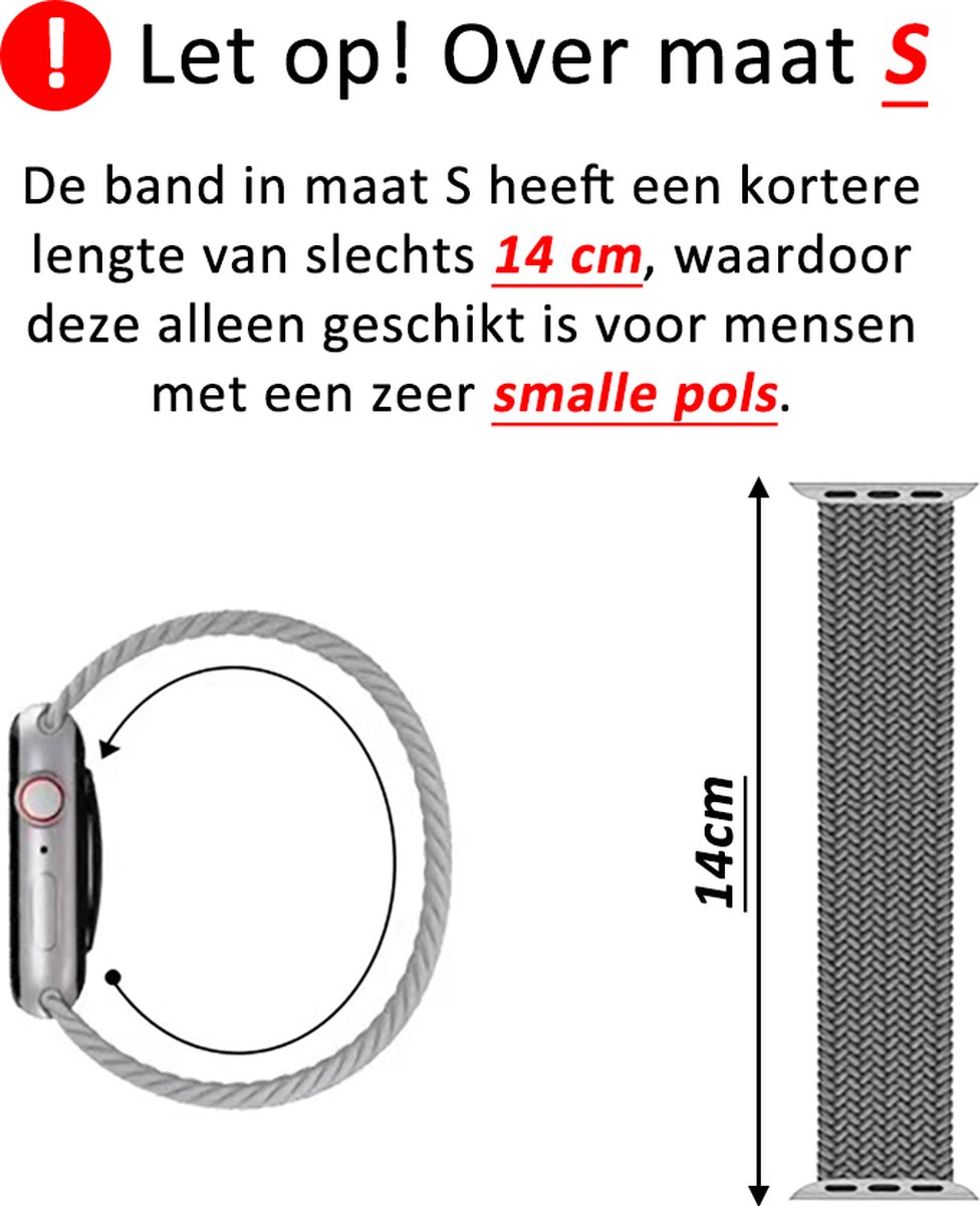 Stravo Gevlochten Nylon Bandje voor Apple Watch – Solo-stijl – Verstelbaar & Elastisch – Starlight – Geschikt voor Apple Watch 49mm (Ultra 1/2/3), 46mm (Series 10/11), 45mm (Series 7/8/9), 44mm (Series 4/5/6, SE 1/2/3) – S/M – foto 3