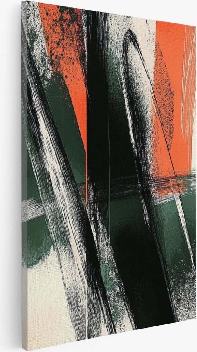 Saammp Canvas Schilderij - Kleurrijk - Dynamisch - Abstract kunstwerk - 100x150 - Foto op canvas - Wanddecoratie - Muurdecoratie Woonkamer - Slaapkamer decoratie - Canvas Print Multicolor
