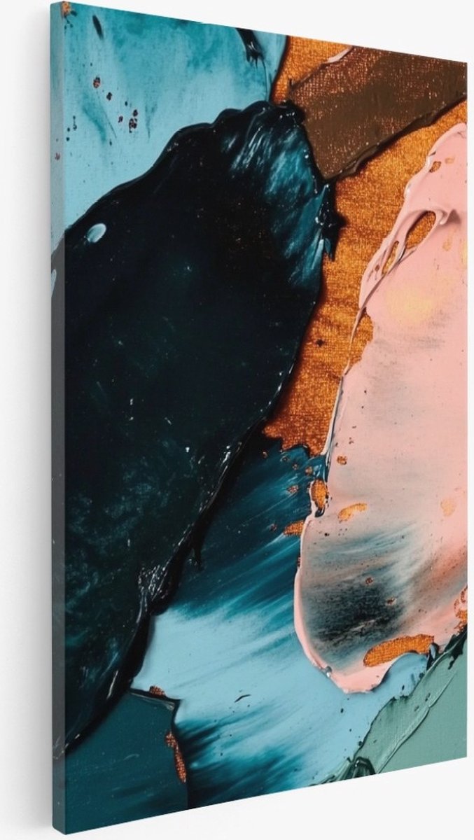 Saammp Canvas Schilderij - roze - Kleurrijk - Abstracte wanddecoratie- 100x150 - Foto op canvas - Wanddecoratie - Muurdecoratie Woonkamer - Kantoor Decoratie Multicolor