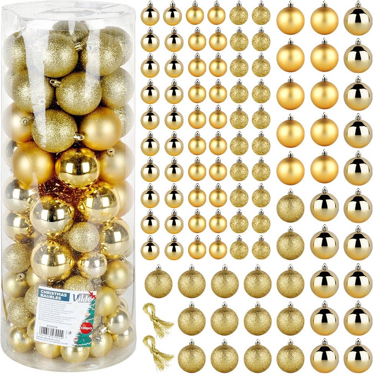 Kerstballen Set Onbreekbaar 4 / 6 cm 100 stuks - Kerstdecoratie