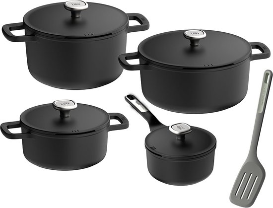 Berghoff leo ensemble de poêles recyclées Phantom 4 pièces avec spatule gratuite