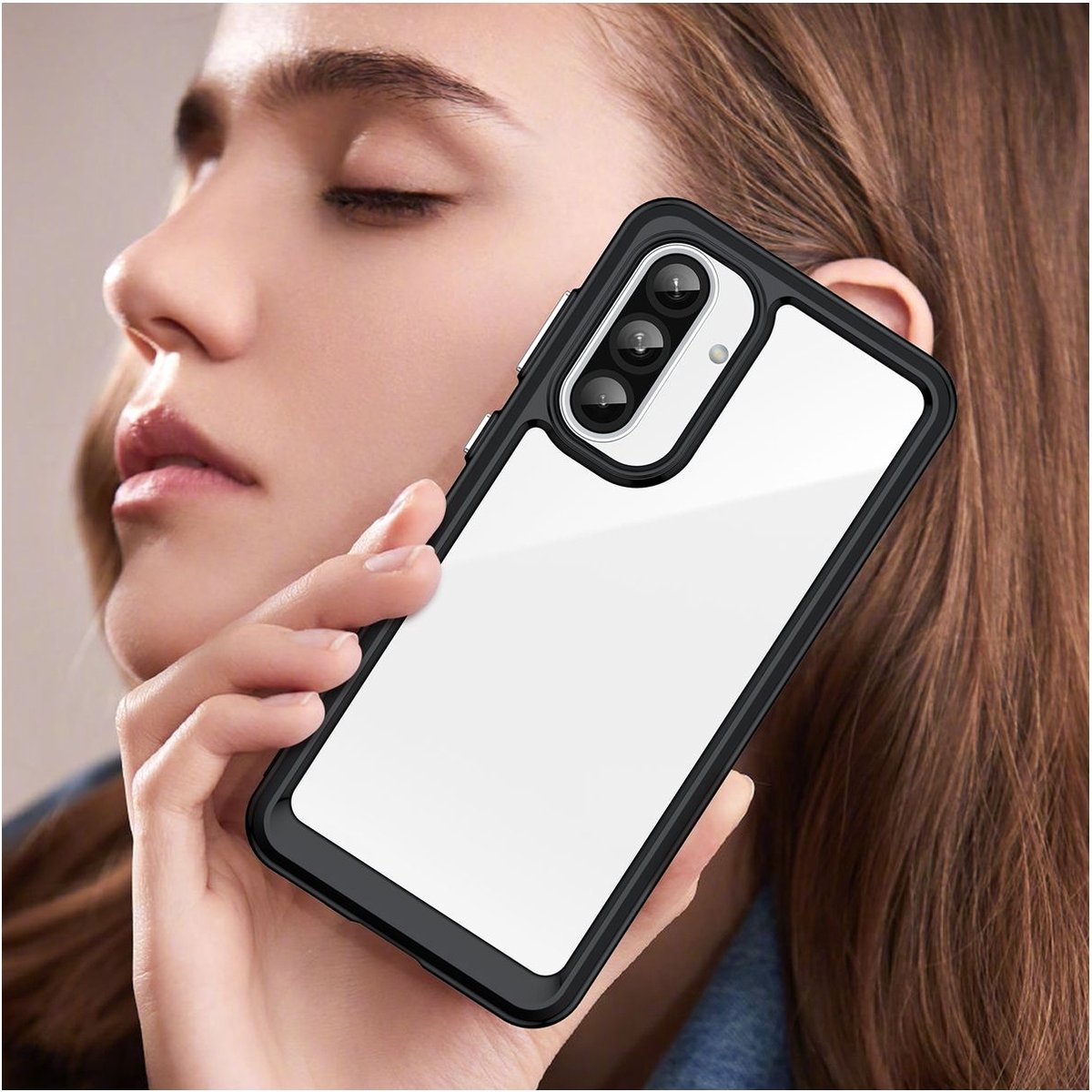Mobigear Hoesje geschikt voor Samsung Galaxy A36 Telefoonhoesje Hardcase | Mobigear Crystal Backcover | Galaxy A36 Case | Back Cover - Zwart
