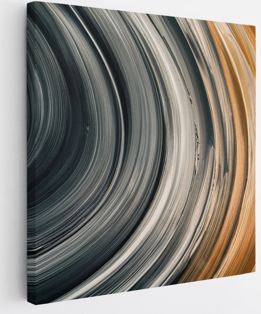 Saammp Canvas Schilderij - Gekleurde cirkels - Abstract - 40x40 - Foto op canvas - Wanddecoratie - Muurdecoratie Woonkamer - Slaapkamer decoratie - Canvas Print Multicolor