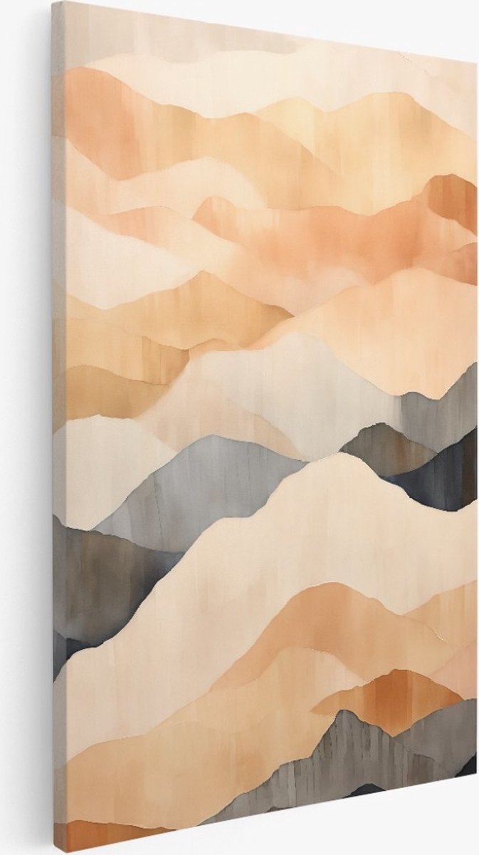 Saammp Canvas Schilderij - Abstract - Kunst - Bergen - 30x40 - Foto op canvas - Wanddecoratie - Muurdecoratie Woonkamer - Slaapkamer decoratie - Canvas Print Multicolor
