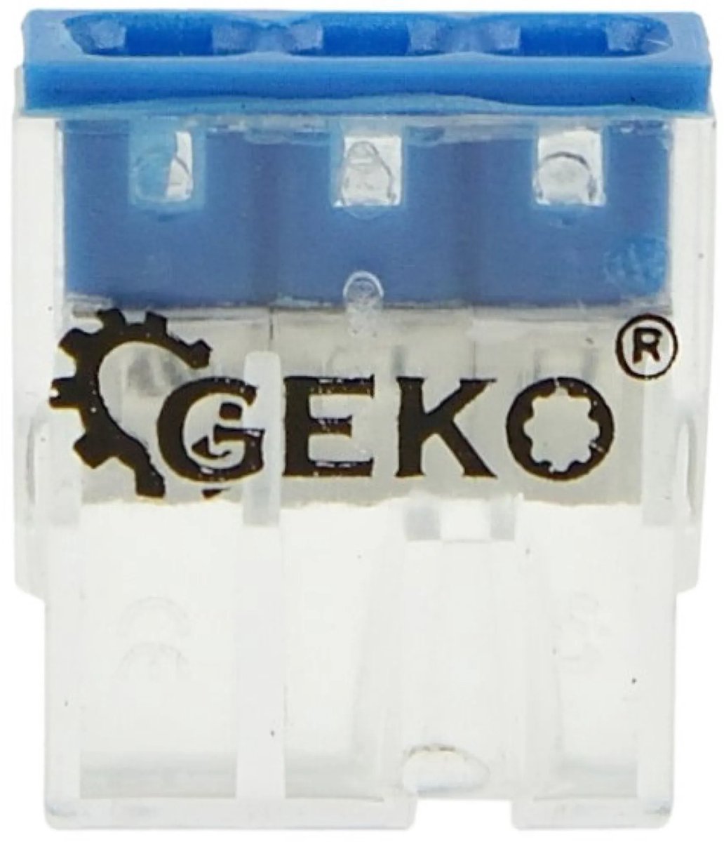 GEKO Snelle elektrische connector - transparant - 3x0,5-2,5mm² - 10 stuks