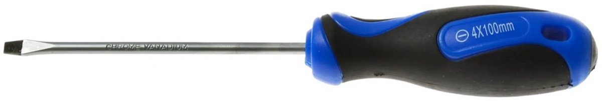 GEKO Schroevendraaier - Platte Kop - 4x100 mm - Ergonomische Handgreep - Chroom-Vanadium Staal