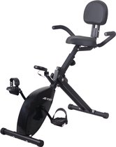 Zwarte AJ-Sports hometrainer met rugleuning, armleuningen en display.