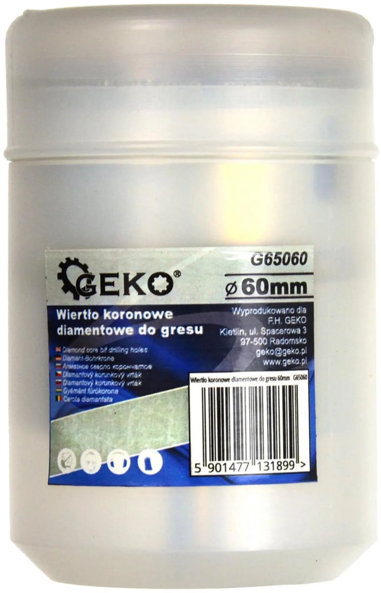 Geko diamantboor voor tegels - 60mm - geschikt voor nat boren - voor harde materialen