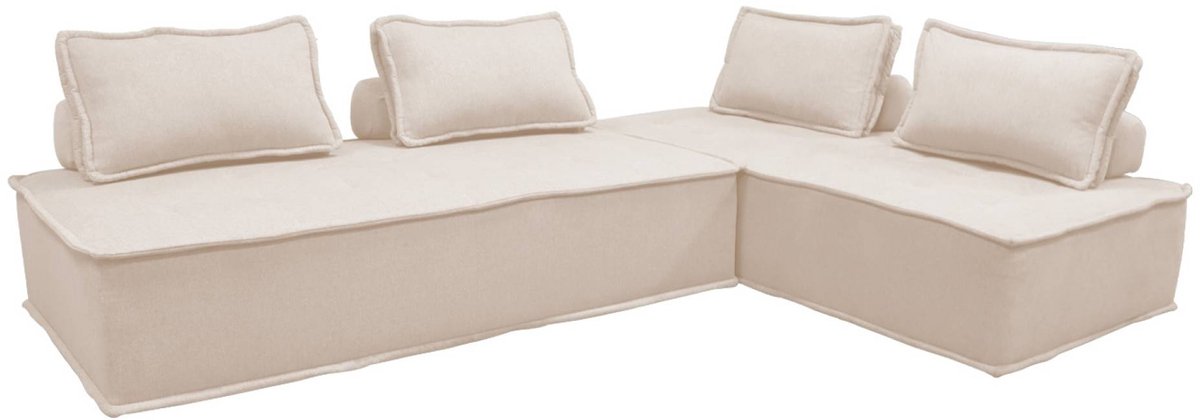 sweeek Set van 2 tweezits fauteuils voor gestoffeerde modulair bank - dao Crème