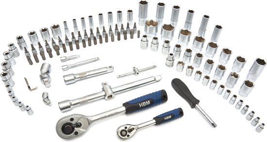 Ensemble de 108 douilles 1/2 "1/4"