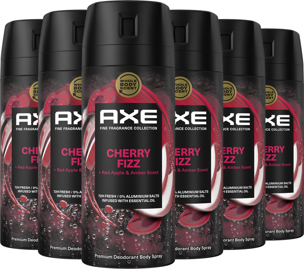 Axe Fine Fragrance Collection Cherry Fizz Premium deodorant bodyspray - 6 x 150 ml