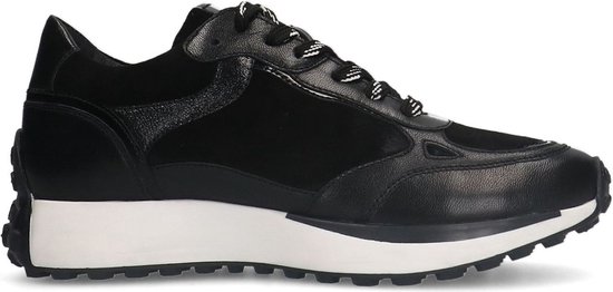 No Stress Dames Zwarte leren sneakers met details Maat 36 bol