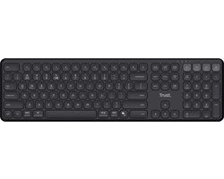 Trust Vaiya - Draadloos Toetsenbord - Multidevice USB-Ontvanger & Bluetooth - Numpad - Qwerty US - Zwart
