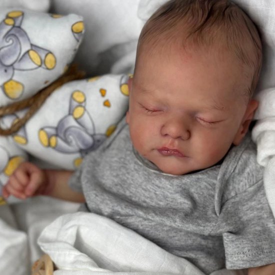45cm al herboren baby pasgeboren formaat levensechte zachte knuffel baby 3d schilderij huid met zichtbare aderen van NPKCOLLECTION — afbeelding 3