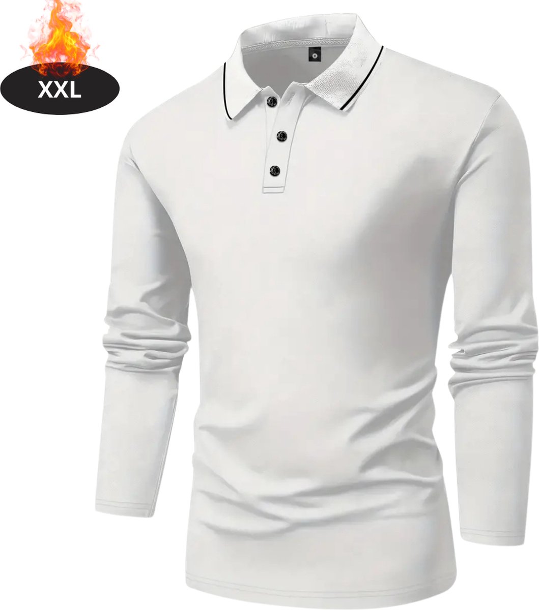 Livano Poloshirt Heren T-Shirt Heren Shirt Overhemd Polo Shirt Lange Mouwen Wit