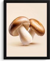 Cadre photo avec affiche - Cadre pour affiche 30x40 cm - Posters - Champignons - Doux - Beige - Photo sous cadre - Décoration murale Cuisine - Accessoires de Décoration murale murale - Décoration murale - Peintures
