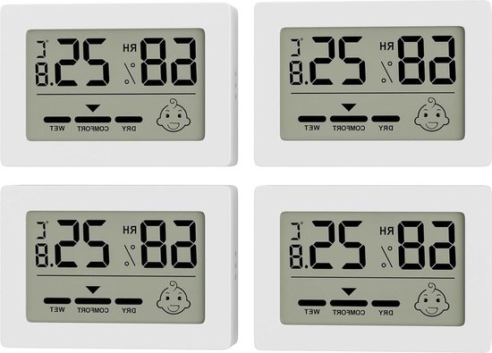 Mini-thermometer hygrometer voor binnen - luchtvochtigheidsmeter met